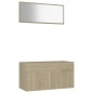 vidaXL Set de muebles de baño 2 pzas contrachapada color roble Sonoma