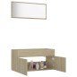 vidaXL Set de muebles de baño 2 pzas contrachapada color roble Sonoma