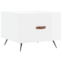vidaXL Mesa de centro madera de ingeniería brillo blanco 50x50x40 cm