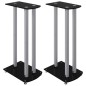 vidaXL Soportes altavoces 2 uds vidrio templado plata negro 3 pilares vidaXL Soportes altavoces 2 uds vidrio templado plata negro 3 pilares