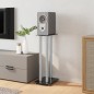 vidaXL Soportes altavoces 2 uds vidrio templado plata negro 3 pilares vidaXL Soportes altavoces 2 uds vidrio templado plata negro 3 pilares
