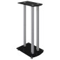 vidaXL Soportes altavoces 2 uds vidrio templado plata negro 3 pilares vidaXL Soportes altavoces 2 uds vidrio templado plata negro 3 pilares