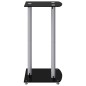 vidaXL Soportes altavoces 2 uds vidrio templado plata negro 3 pilares vidaXL Soportes altavoces 2 uds vidrio templado plata negro 3 pilares