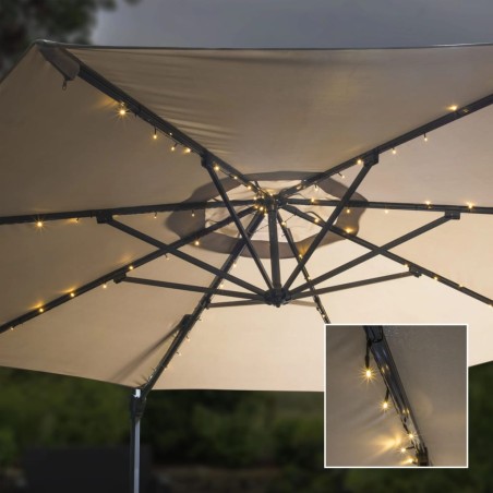 HI Luces LED de cuerda solares para sombrillas 130 cm 