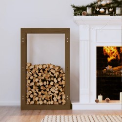 vidaXL Estante para leña madera maciza de pino marrón miel 60x25x100cm