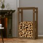 vidaXL Estante para leña madera maciza de pino marrón miel 60x25x100cm