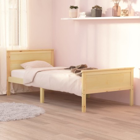 vidaXL Estructura de cama madera maciza de pino 90x200 cm