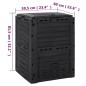 vidaXL Compostador de jardín negro 280 L polipropileno