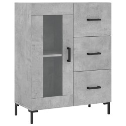 vidaXL Aparador de madera de ingeniería gris hormigón 69,5x34x90 cm