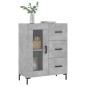 vidaXL Aparador de madera de ingeniería gris hormigón 69,5x34x90 cm