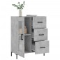 vidaXL Aparador de madera de ingeniería gris hormigón 69,5x34x90 cm