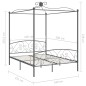 vidaXL Estructura de cama con dosel metal gris 160x200 cm vidaXL Estructura de cama con dosel metal gris 160x200 cm