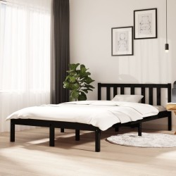 vidaXL Estructura de cama madera maciza negro 120x200 cm