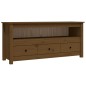 vidaXL Mueble de TV madera maciza de pino marrón miel 114x35x52 cm vidaXL Mueble de TV madera maciza de pino marrón miel 114x35x52 cm