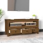 vidaXL Mueble de TV madera maciza de pino marrón miel 114x35x52 cm vidaXL Mueble de TV madera maciza de pino marrón miel 114x35x52 cm