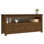 vidaXL Mueble de TV madera maciza de pino marrón miel 114x35x52 cm vidaXL Mueble de TV madera maciza de pino marrón miel 114x35x52 cm