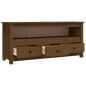 vidaXL Mueble de TV madera maciza de pino marrón miel 114x35x52 cm vidaXL Mueble de TV madera maciza de pino marrón miel 114x35x52 cm