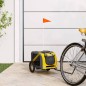 vidaXL Remolque de bicicleta mascotas hierro tela Oxford amarillo gris vidaXL Remolque de bicicleta mascotas hierro tela Oxford amarillo gris