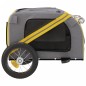 vidaXL Remolque de bicicleta mascotas hierro tela Oxford amarillo gris vidaXL Remolque de bicicleta mascotas hierro tela Oxford amarillo gris