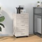 vidaXL Cajonera con ruedas madera contrachapada gris hormigón vidaXL Cajonera con ruedas madera contrachapada gris hormigón