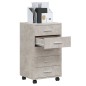 vidaXL Cajonera con ruedas madera contrachapada gris hormigón vidaXL Cajonera con ruedas madera contrachapada gris hormigón