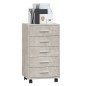 vidaXL Cajonera con ruedas madera contrachapada gris hormigón vidaXL Cajonera con ruedas madera contrachapada gris hormigón
