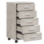 vidaXL Cajonera con ruedas madera contrachapada gris hormigón vidaXL Cajonera con ruedas madera contrachapada gris hormigón