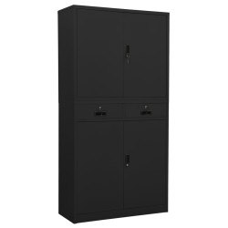 vidaXL Armario de oficina de acero gris antracita 90x40x180 cm
