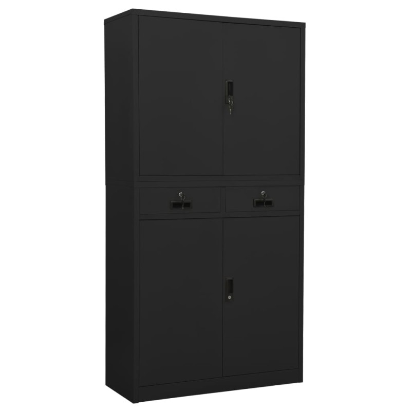 vidaXL Armario de oficina de acero gris antracita 90x40x180 cm