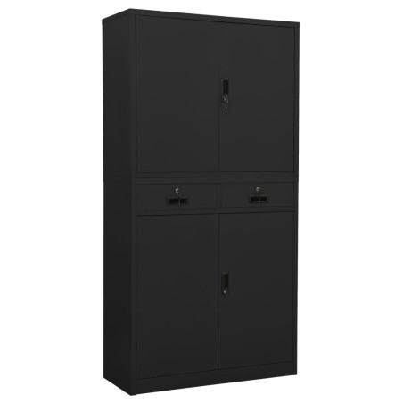 vidaXL Armario de oficina de acero gris antracita 90x40x180 cm