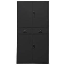 vidaXL Armario de oficina de acero gris antracita 90x40x180 cm