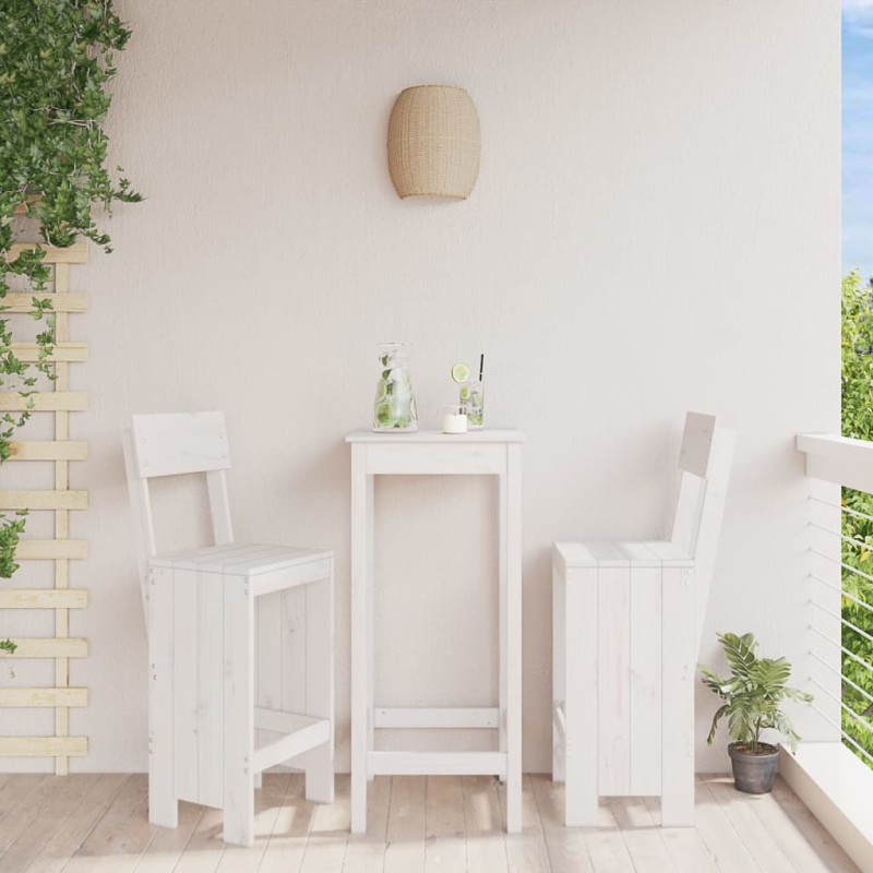 vidaXL Taburetes de cocina 2 uds madera pino blanco 40x48,5x115,5 cm vidaXL Taburetes de cocina 2 uds madera pino blanco 40x48,5x115,5 cm
