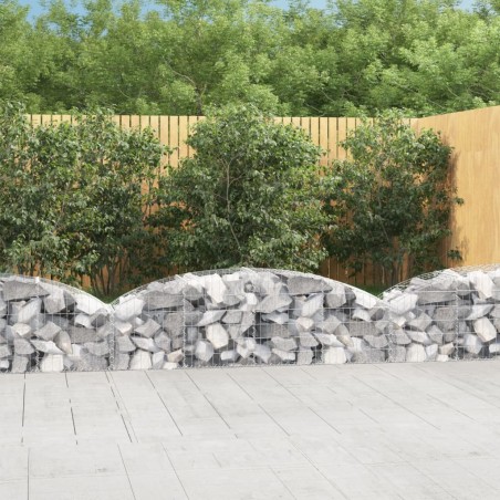 vidaXL Cesta de gaviones forma arco hierro galvanizado 200x50x40/60 cm
