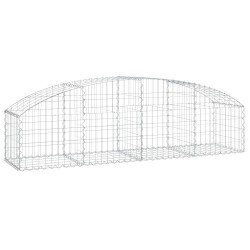 vidaXL Cesta de gaviones forma arco hierro galvanizado 200x50x40/60 cm