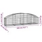 vidaXL Cesta de gaviones forma arco hierro galvanizado 200x50x40/60 cm vidaXL Cesta de gaviones forma arco hierro galvanizado 200x50x40/60 cm