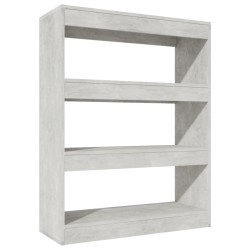 vidaXL Estantería madera contrachapada gris hormigón 80x30x103 cm
