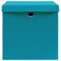 vidaXL Cajas de almacenaje con tapas 10 uds azul bebé 28x28x28 cm