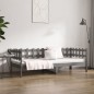 vidaXL Sofá cama madera maciza de pino gris 90x190 cm vidaXL Sofá cama madera maciza de pino gris 90x190 cm