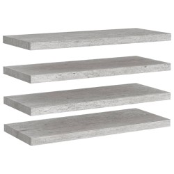 vidaXL Estantes flotantes pared 4 uds MDF gris hormigón 80x23,5x3,8 cm