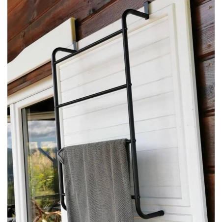 Bathroom Solutions Toallero colgante para puertas metal negro