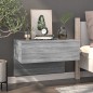 vidaXL Mesita de noche de pared 2 uds color gris Sonoma vidaXL Mesita de noche de pared 2 uds color gris Sonoma