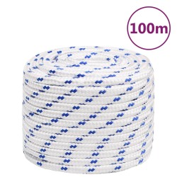 vidaXL Cuerda de barco polipropileno blanco 18 mm 100 m
