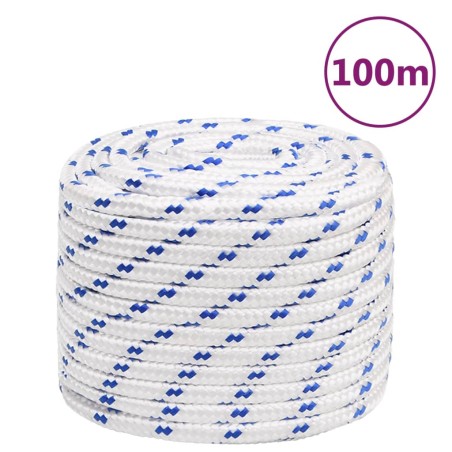 vidaXL Cuerda de barco polipropileno blanco 18 mm 100 m