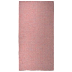 vidaXL Alfombra de exterior de tejido plano rojo 100x200 cm