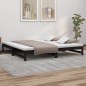 vidaXL Sofá cama extraíble madera maciza de pino negro 2x(80x200) cm vidaXL Sofá cama extraíble madera maciza de pino negro 2x(80x200) cm