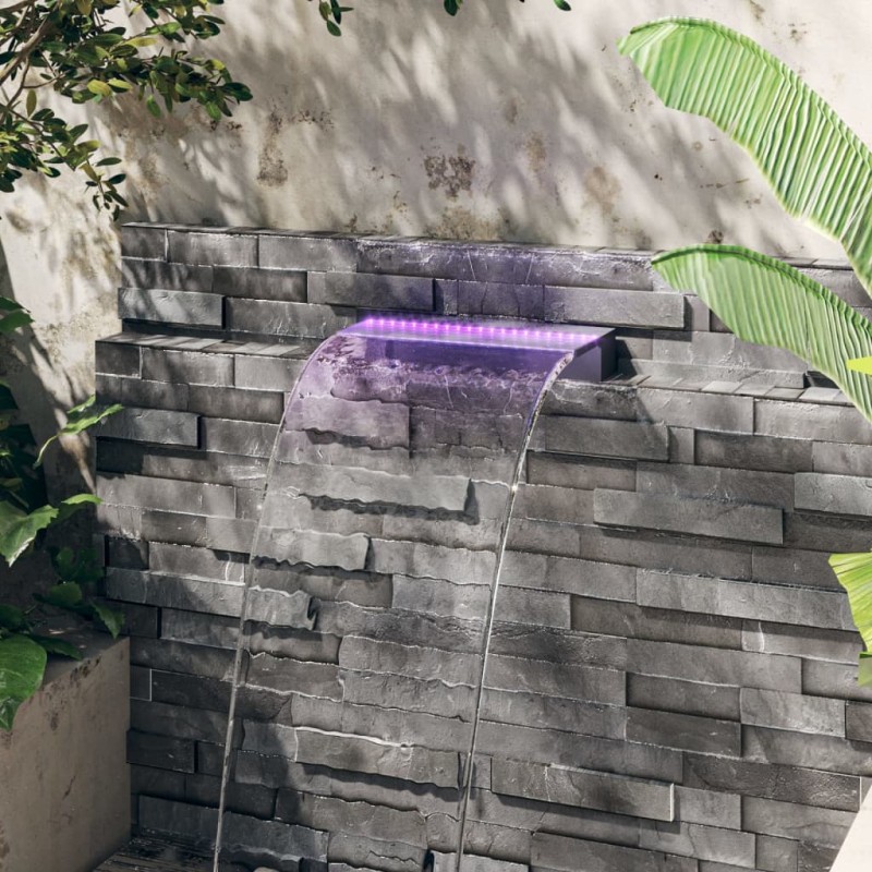 vidaXL Fuente cascada con LED RGB acrílico 45 cm vidaXL Fuente cascada con LED RGB acrílico 45 cm