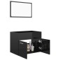 vidaXL Set muebles de baño 2 piezas madera de ingeniería negro brillo