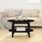 vidaXL Mesa de centro de madera maciza de pino negro 80x45x45 cm vidaXL Mesa de centro de madera maciza de pino negro 80x45x45 cm
