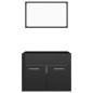 vidaXL Set muebles de baño 2 piezas madera de ingeniería negro brillo