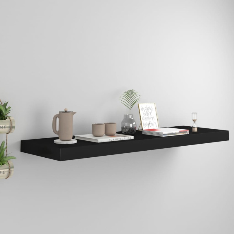 vidaXL Estante flotante de pared MDF negro 80x23,5x3,8 cm vidaXL Estante flotante de pared MDF negro 80x23,5x3,8 cm